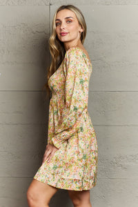 Floral Smocked Square Neck Dress Thumbnail 4