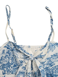 Floral Print Tie Front Ruffle Hem Cami Thumbnail 7