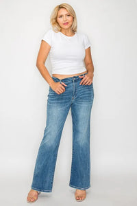 bytos Full Size Cat's Whiskers Mid Rise Bootcut Jeans Thumbnail 12