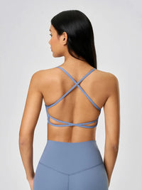 Millennia Crisscross Back Scoop Neck Active Cami with Detachable Chest Pads Thumbnail 6