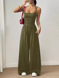 Spaghetti Strap Wide Leg Jumpsuit Thumbnail 14