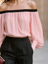 Off-Shoulder Lantern Sleeve Blouse Thumbnail 8