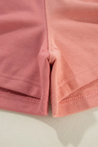 Color Block Round Neck Top and Shorts Set Thumbnail 8