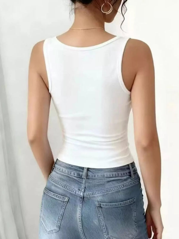 Lace Trim Tank Top - Alternate View - WE4U Fashion USA
