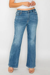 bytos Full Size Cat's Whiskers Mid Rise Bootcut Jeans Thumbnail 9