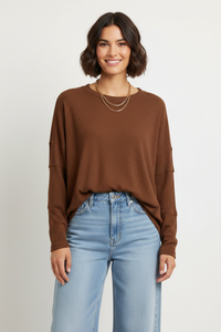 Basic Bae Full Size Ribbed Round Neck Long Sleeve T-Shirt Thumbnail 5