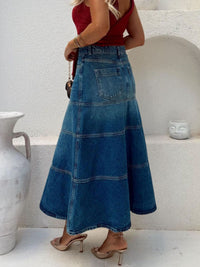 High-Waisted Denim Skirt Thumbnail 3