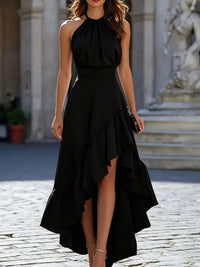 Ruffled High-Low Sleeveless Maxi Dress Thumbnail 1