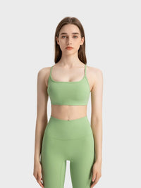 Millennia Crisscross Back Scoop Neck Active Cami with Detachable Chest Pads Thumbnail 28