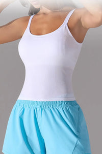 Scoop Neck Active Tank with Detachable Chest Pads Thumbnail 5