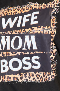 Simply Love WIFE MOM BOSS Leopard Graphic T-Shirt Thumbnail 9