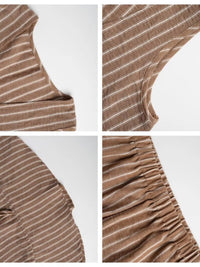 Striped Sleeveless Top and Wide Leg Pants Set Thumbnail 11