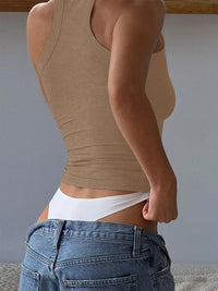Ribbed Square Neck Tank Top Thumbnail 24