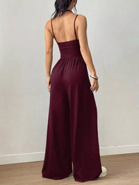 Spaghetti Strap Wide Leg Jumpsuit Thumbnail 6
