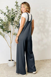 Double Take Full Size Wide Strap Overall with Pockets Thumbnail 27