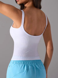 Scoop Neck Active Tank with Detachable Chest Pads Thumbnail 3