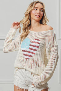 BiBi Sequin American Flag Heart Knit Up Thumbnail 7