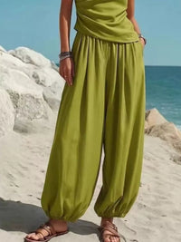 Full Size One-Shoulder Top and Wide Leg Pants Set Plus Size Thumbnail 12