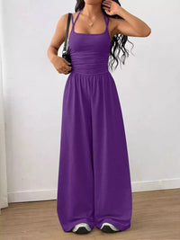Spaghetti Strap Wide Leg Jumpsuit Thumbnail 17