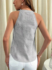 Striped Button Front Tank Thumbnail 13