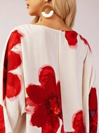 Floral Print Round Neck Mini Dress Thumbnail 4