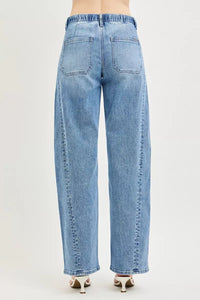 RISEN Relaxed Fit Drawstring Waist Jeans Thumbnail 5