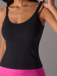 Scoop Neck Active Tank with Detachable Chest Pads Thumbnail 8