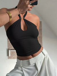 Halter Neck Cami with Keyhole Detail Thumbnail 1