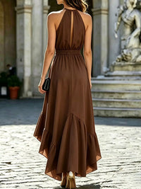 Ruffled High-Low Sleeveless Maxi Dress Thumbnail 11