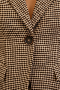Single-Breasted Plaid Blazer Skirt Set Thumbnail 4