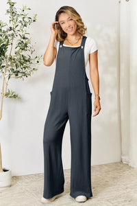 Double Take Full Size Wide Strap Overall with Pockets Thumbnail 26