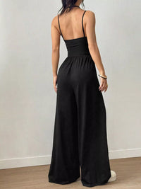 Spaghetti Strap Wide Leg Jumpsuit Thumbnail 3