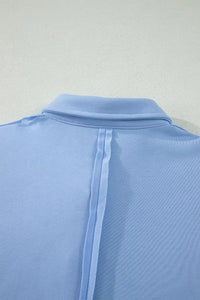 Casual Polo Collar Sleeveless Top and Shorts Set Thumbnail 7