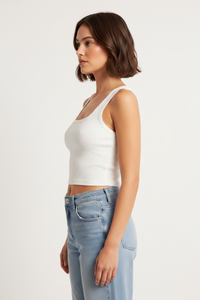Ribbed Square Neck Tank Top Thumbnail 3