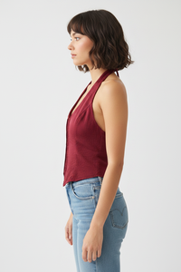 Classic Burgundy Halter Top Thumbnail 2