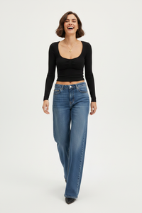 Backless Ruched Long Sleeve Crop Top Thumbnail 3